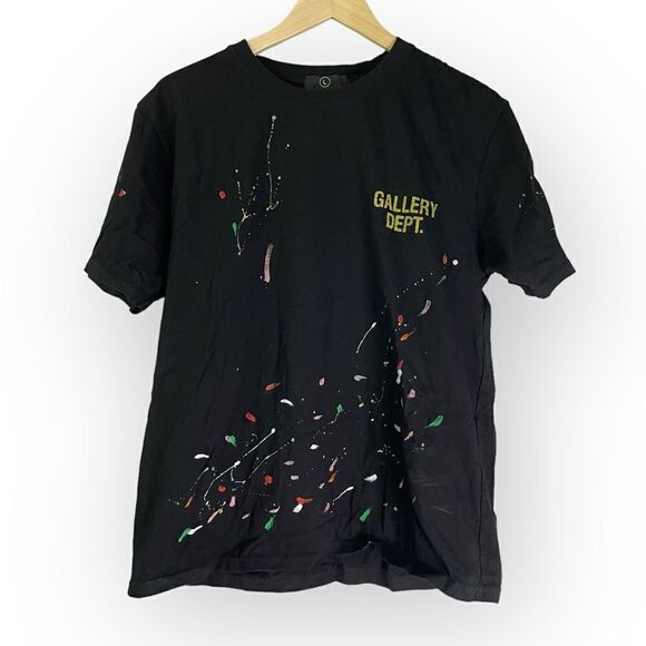 Paint Splatter T Shirt in Black - Picture 1 of 12